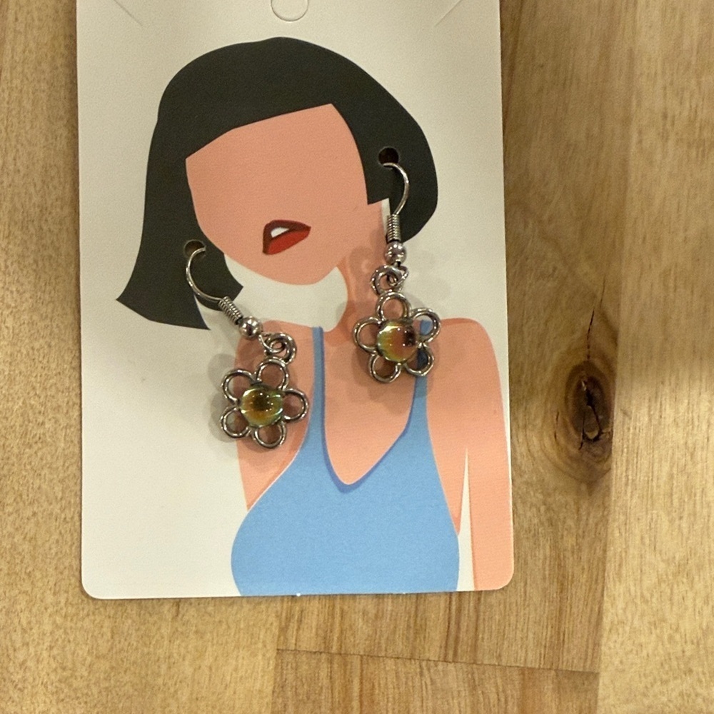 Floral Silver and Gold Earrings